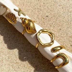 🔝Premium 18k Gold Plated *Ocean Ring Set*